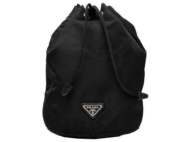 Prada Tessuto Beuteltasche in Schwarz