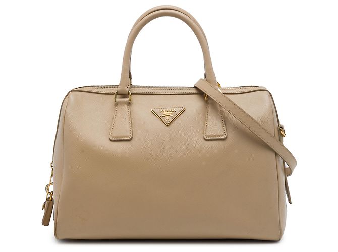 Sac Bowler Convertible Prada Beige Saffiano Lux