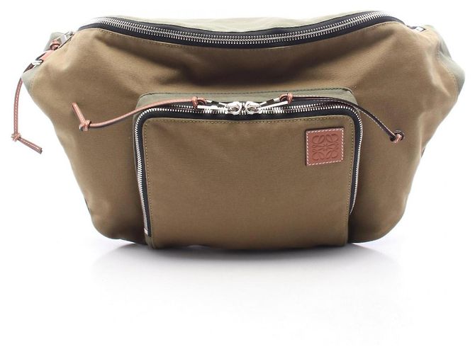 Sac à dos banane Loewe Anagram XL Marron Kaki