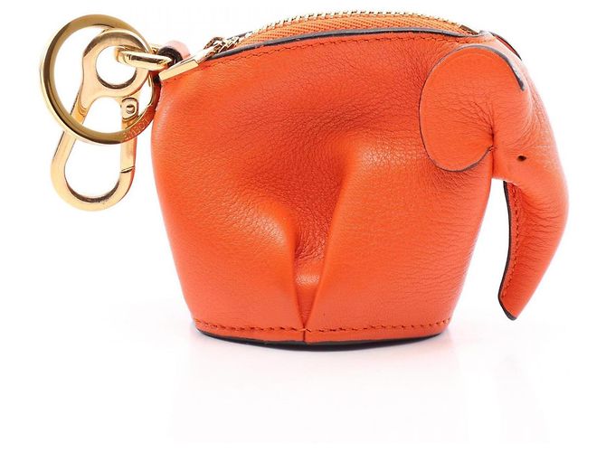 Loewe Elephant Leather Coin Purse Orange