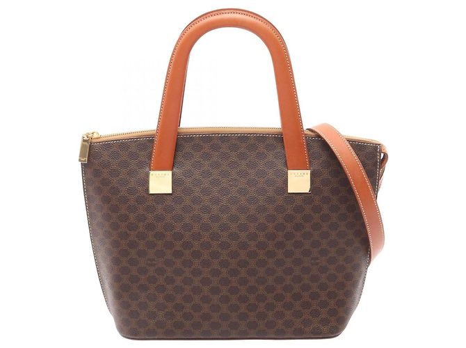 Céline Saco Tote 2-Way Celine Macadam Brown Marrom