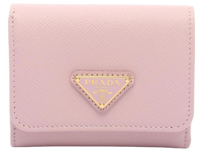 Prada Saffiano Bocche Tri-fold Geldbörse Pink