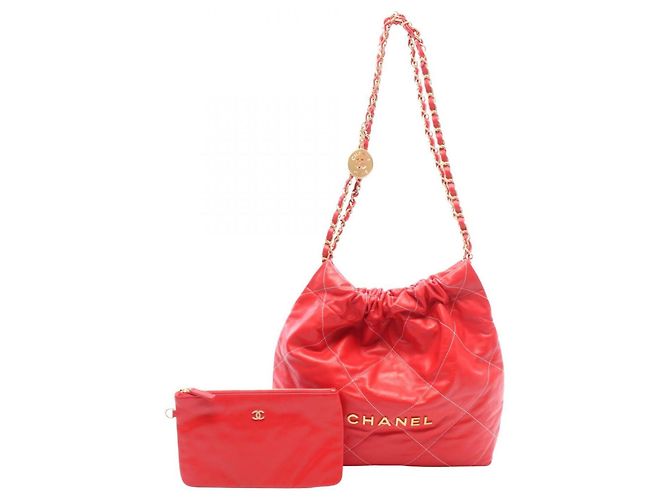 Timeless Borsa a tracolla Chanel Matelassé 22 Small Rosso