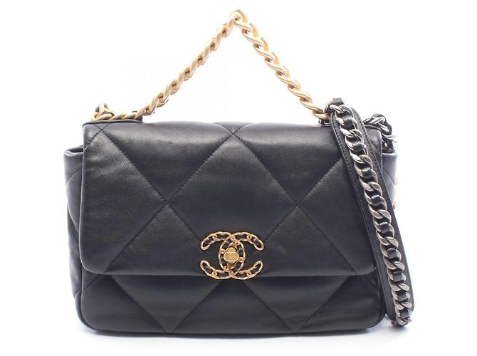 Chanel 19 Dixneuf Matelassé 2-Way Shoulder Bag Black