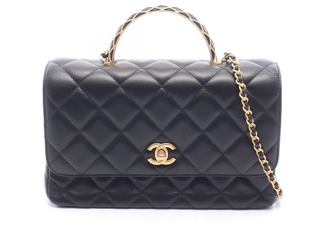 Bolsa 2-Way Chanel Matelassé com alça de mão Preto