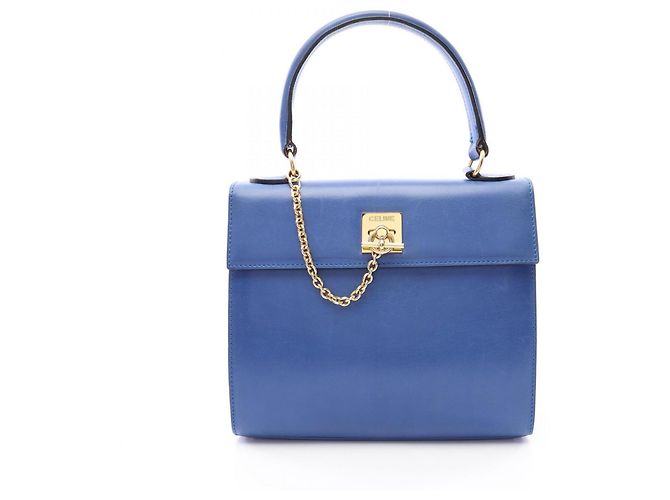 Céline Borsa a mano Celine in pelle blu