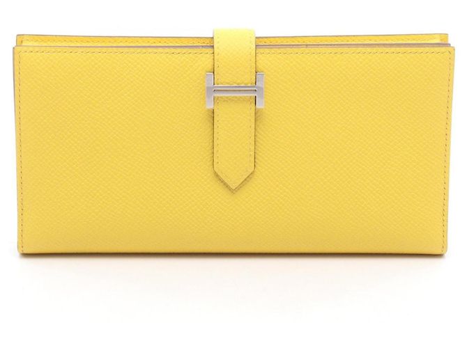 Hermès Cartera larga bi-fold Hermes Bearn Soufflé Amarillo