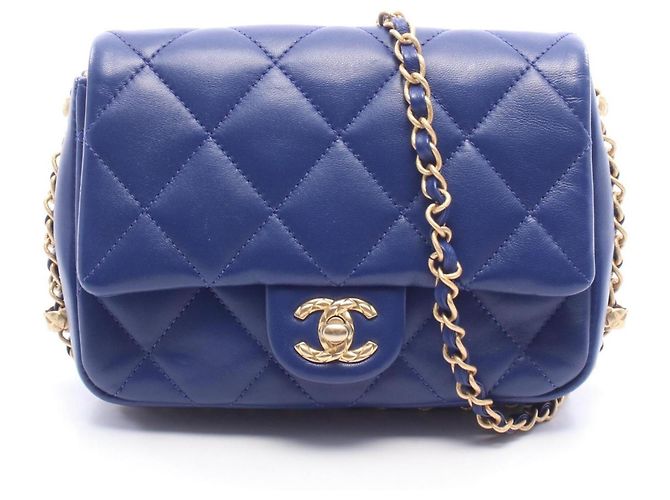 Borsa a tracolla mini Chanel Matelassé Blu