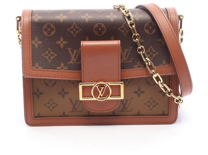 Borsa a tracolla Louis Vuitton Dauphine MM Marrone Beige