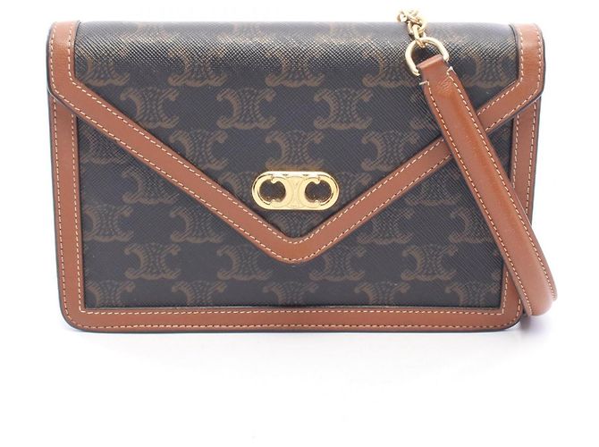 Céline Sac à épaule Celine Triomphe Marron Noir