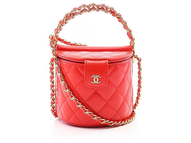 Borsa a tracolla 2-Way Chanel Matelassé Vanity Rosso