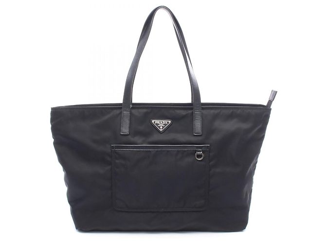 Borsa Tote Prada VELA Nera in Nylon e Pelle Nero