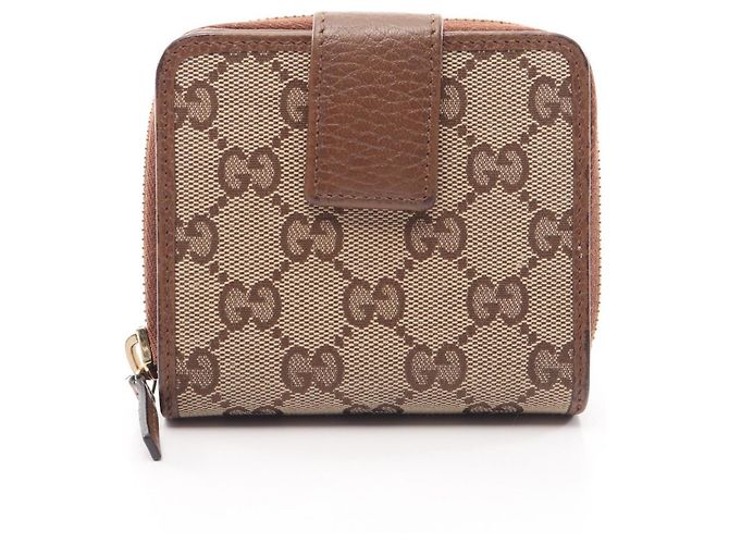 Gucci GG Canvas Bi-fold Wallet Brown Beige