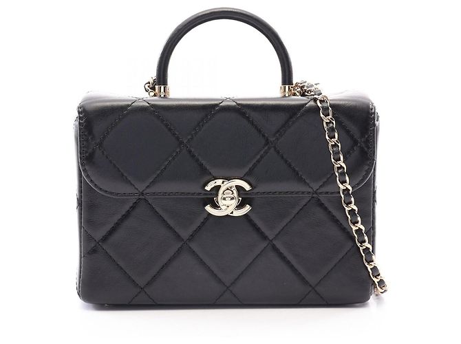 Borsa Vanity Chanel Matelassé con manico superiore Nero