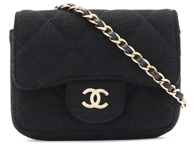 Timeless Bolsa de Ombro Mini Matelassé com Corrente CHANEL Preto
