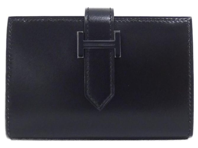 Hermès Hermes Bearn Mini Monochrome Wallet Black