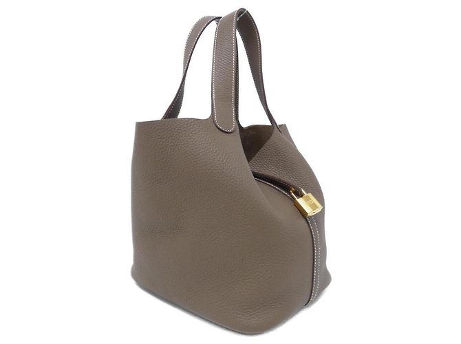 Hermès Bolsa Hermes Picotin Lock MM Taupe