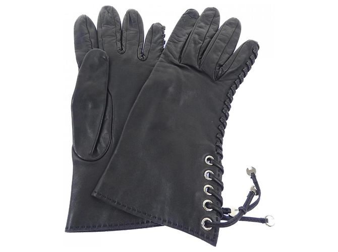 Hermès Guanti caldi Hermes Black Nero