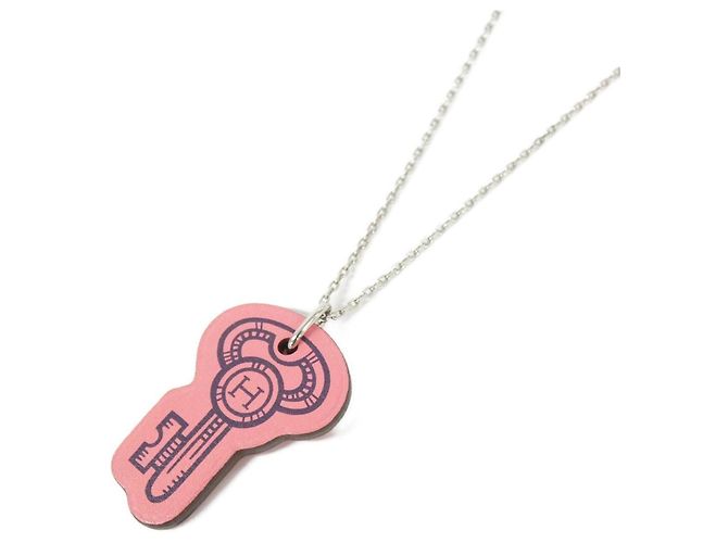 Hermès Hermes H Curiosité Clé PM Halskette Pink
