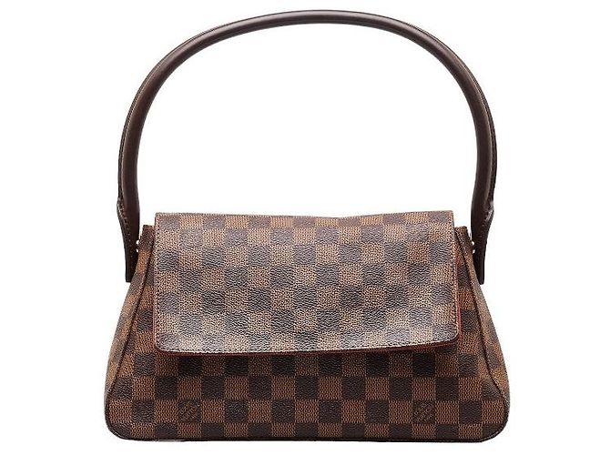 Borsa a tracolla Louis Vuitton Mini Looping N51148 Marrone