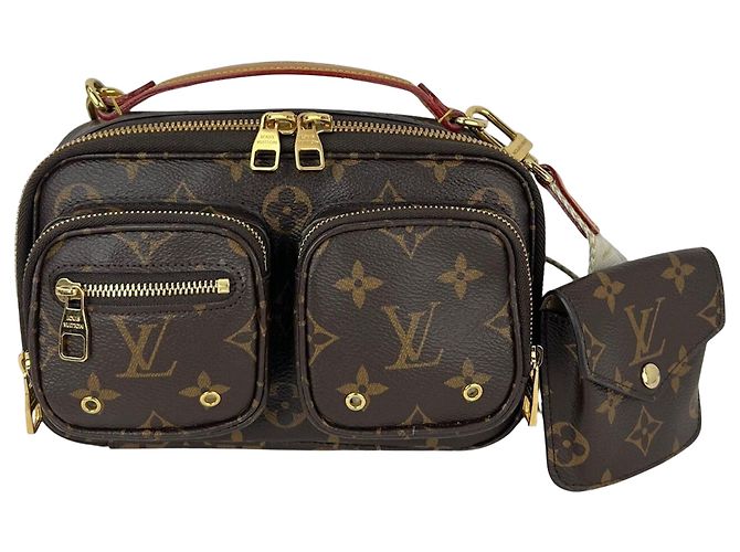 Borsa a tracolla Louis Vuitton Utility Monogram Marrone