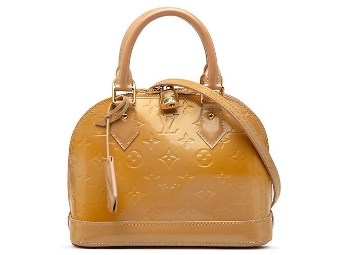 Louis Vuitton Alma BB Vernis Handtasche Gelb