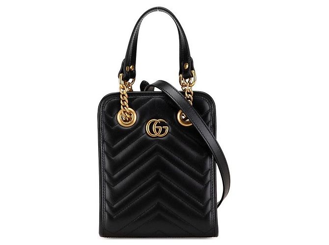 Borsa Mini Matelassé Gucci GG Marmont Nero