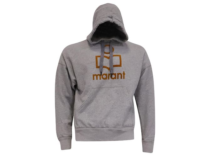 Hoodie Isabel Marant com estampado de logo em algodão cinza