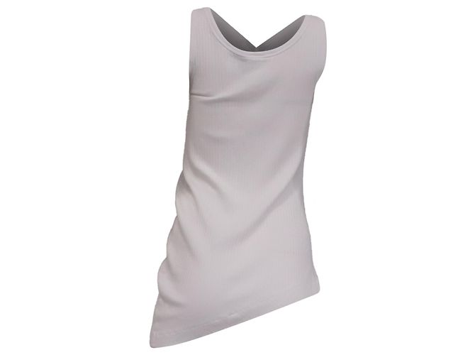 Dries Van Noten geripptes Tanktop aus weißer Baumwolle Roh