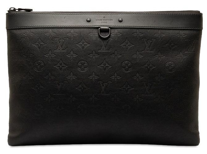 Louis Vuitton Pochette Discovery GM Monogram Shadow Clutch Noir