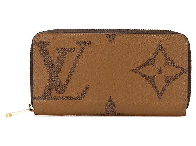 Portefeuille Zippy Long Louis Vuitton Monogram Giant Reverse Marron