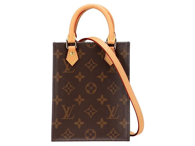 Louis Vuitton Petit Sac Plat Monogram Shoulder Bag Marrom