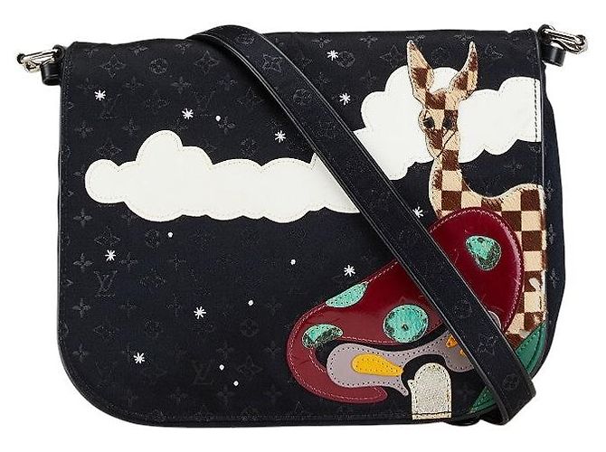 Sac à épaule Musette en satin Monogram Louis Vuitton Noir
