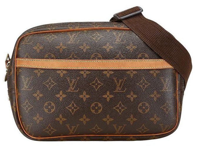 Borsa a tracolla Louis Vuitton Monogram Reporter PM Marrone
