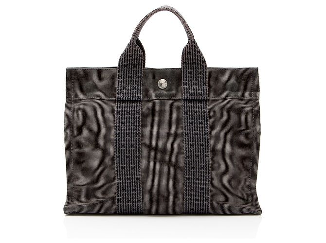 Hermès Hermes Vintage Canvas Herline PM Tote Black