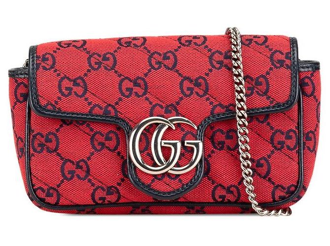 Borsa a tracolla con catena Gucci GG Marmont Multicolore
