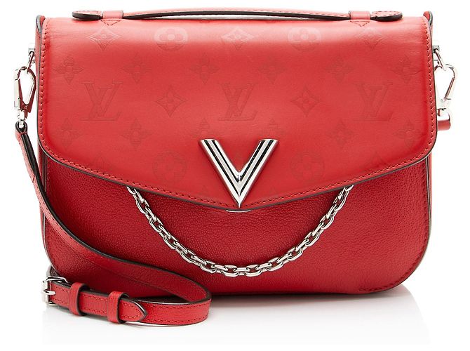 Louis Vuitton Monogram Cuir Very Messenger Rosso