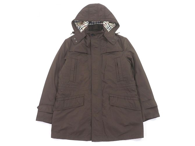 Casaco com capuz Burberry London em nylon e couro Marrom