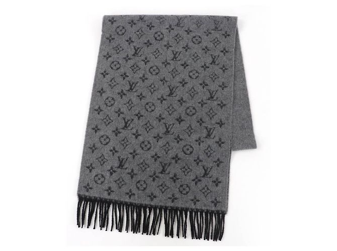 Sciarpa in lana e cashmere Monogram Louis Vuitton Marrone Nero