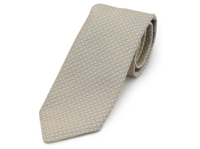 Cravatta in seta Hermès Blu Beige