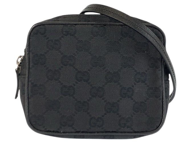 Borsa a tracolla Gucci GG Canvas Leather Nero