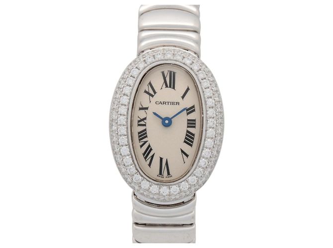 Reloj Cartier Mini Baignoire Bisel de Diamantes