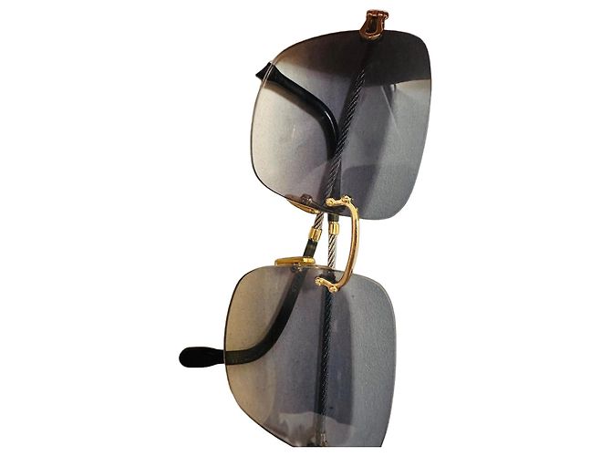 Fred Force 10 Gold-Tone Sunglasses with Grey Gradient Lenses Golden