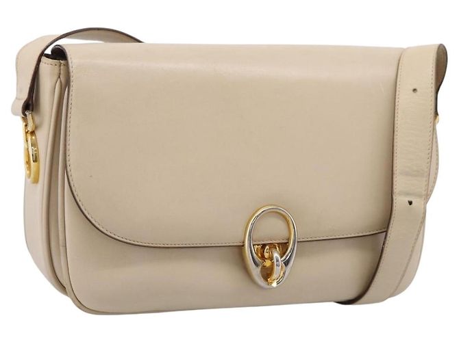 Céline Borsa a tracolla CELINE in pelle Ivory Gold Auth ep16002 D'oro Crudo