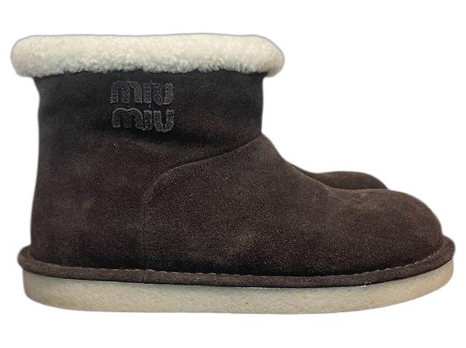 Botines Miu Miu marrón T.38 Castaño