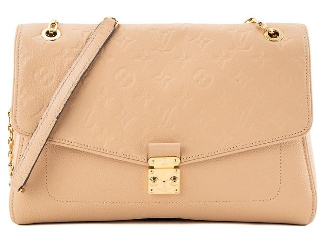 LOUIS VUITTON - Bolsa de ombro St Germain MM Louis Vuitton em couro granulado bege