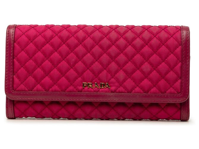 Carteira longa Prada Impuntu Tessuto rosa