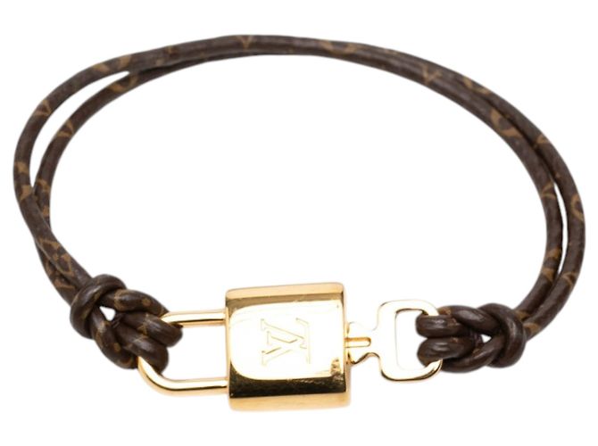 Bracciale Louis Vuitton Monogram LV Padlock Marrone 17