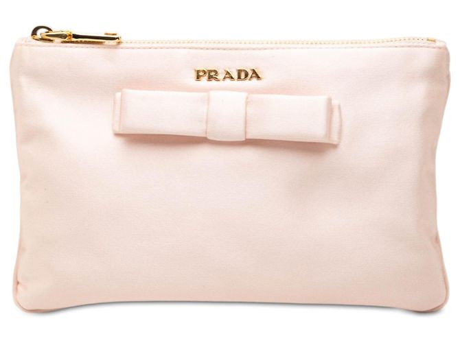 Bow Pochette Prada en satin avec nœud rose