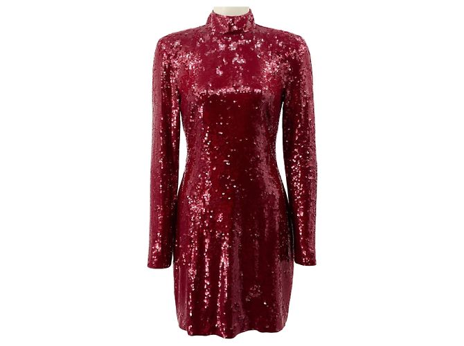 Veronica Beard Sylee Kleid mit Pailletten in Weinrot